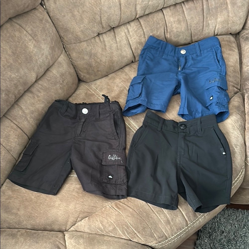 Quiksilver Kids Cargo Shorts - Blue, Black, Dark Gray
